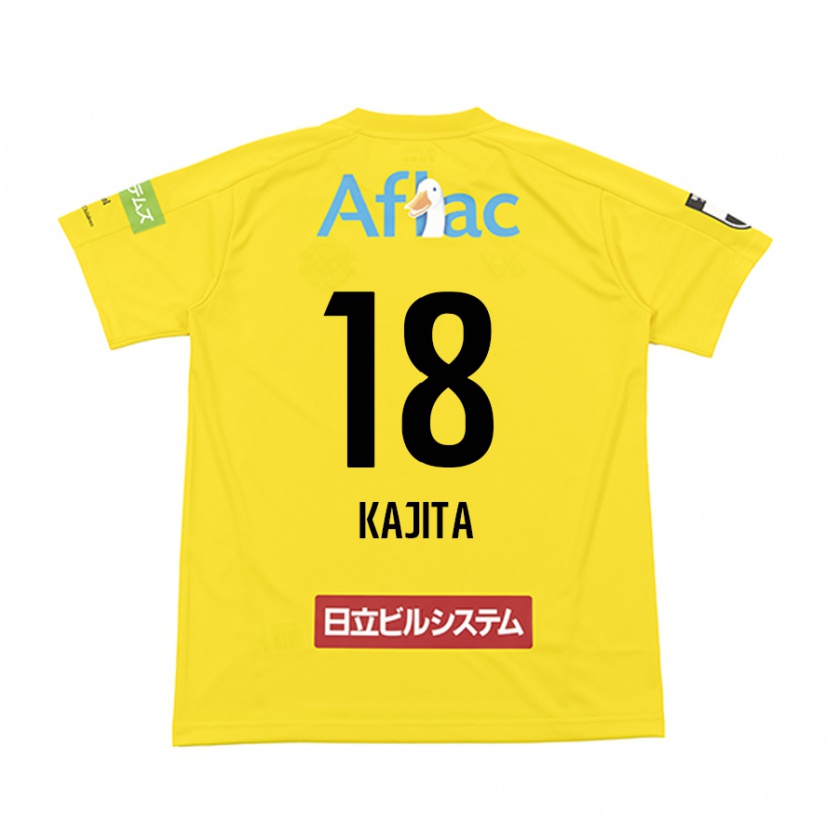 Kandiny Gyermek Kento Kajita #18 Sárga Fekete Hazai Jersey 2024/25 Mez Póló Ing