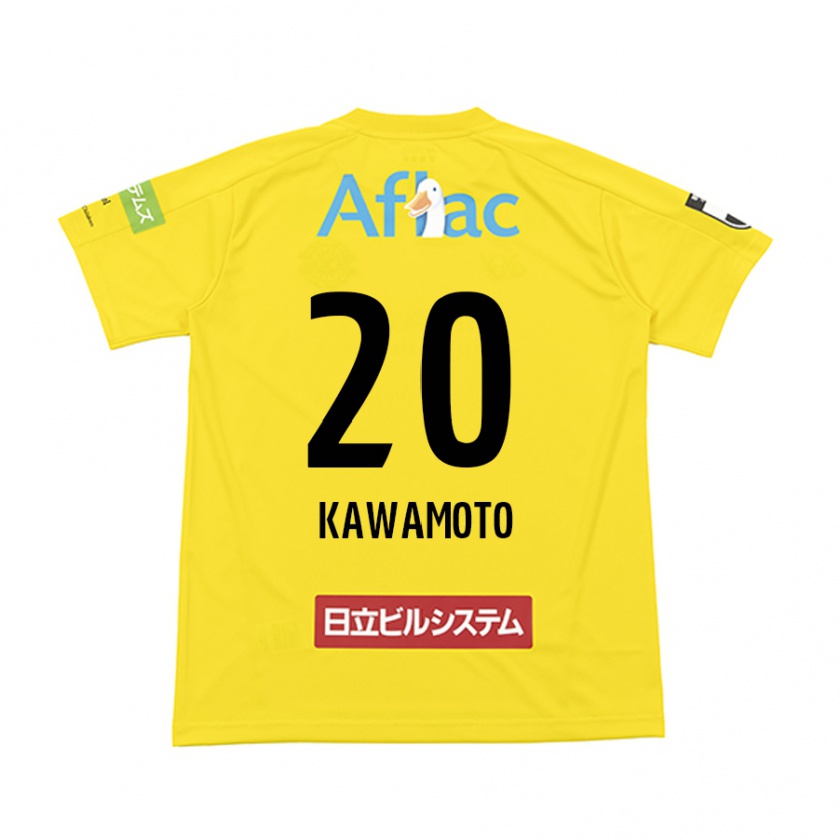 Kandiny Gyermek Daizen Kawamoto #20 Sárga Fekete Hazai Jersey 2024/25 Mez Póló Ing