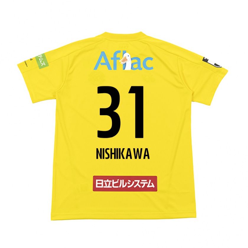 Kandiny Gyermek Genki Nishikawa #31 Sárga Fekete Hazai Jersey 2024/25 Mez Póló Ing