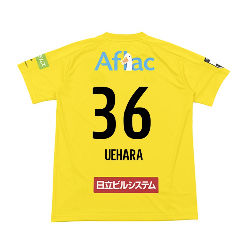 Kandiny Gyermek Reo Uehara #36 Sárga Fekete Hazai Jersey 2024/25 Mez Póló Ing