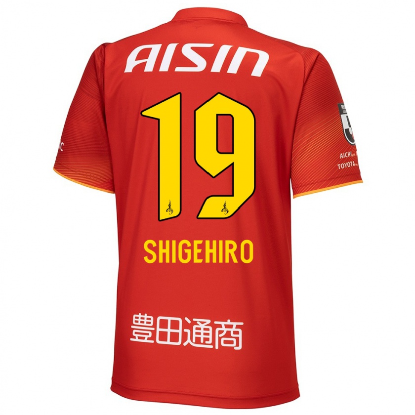 Kandiny Gyermek Takuya Shigehiro #19 Piros Fehér Sárga Hazai Jersey 2024/25 Mez Póló Ing