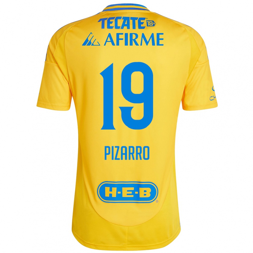 Kandiny Gyermek Guido Pizarro #19 Arany Sárga Hazai Jersey 2024/25 Mez Póló Ing