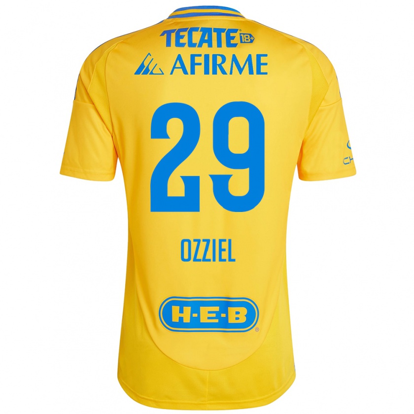 Kandiny Gyermek Ozziel Herrera #29 Arany Sárga Hazai Jersey 2024/25 Mez Póló Ing