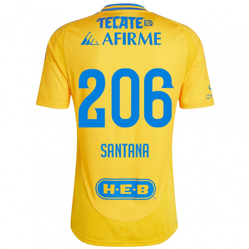 Kandiny Gyermek Joel Santana #206 Arany Sárga Hazai Jersey 2024/25 Mez Póló Ing