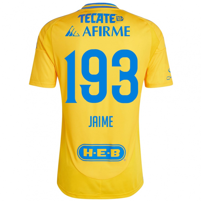 Kandiny Gyermek Kenneth Jaime #193 Arany Sárga Hazai Jersey 2024/25 Mez Póló Ing