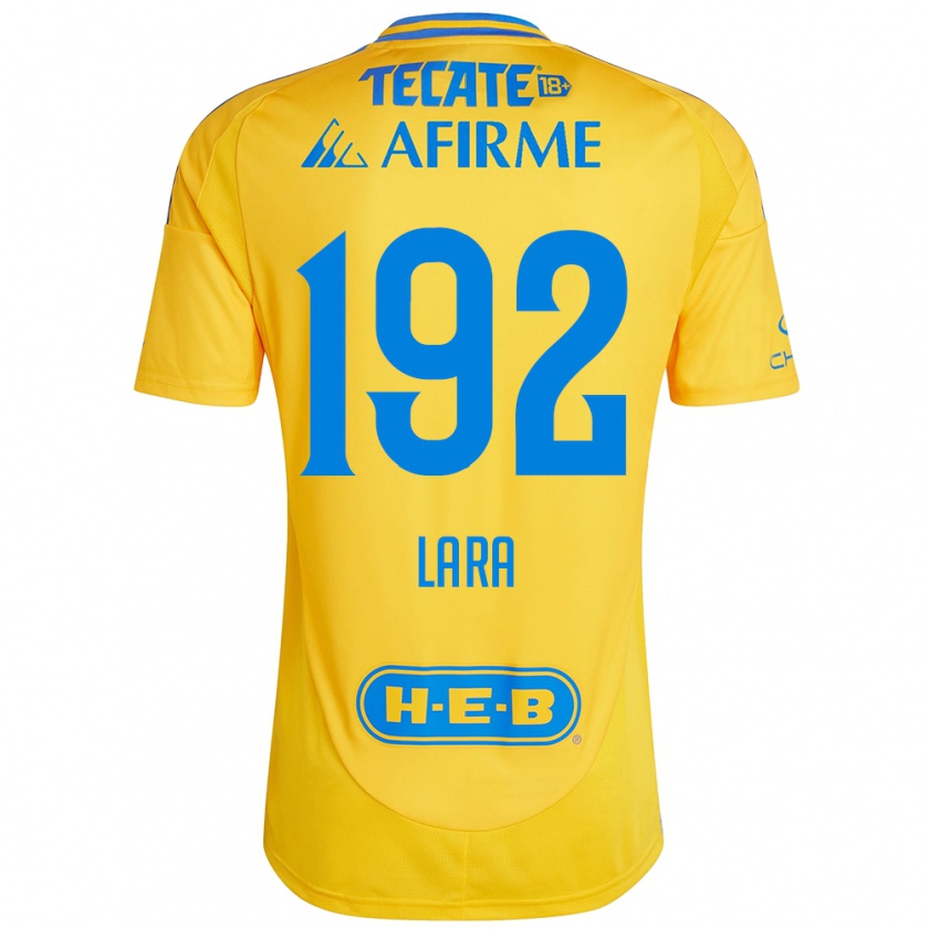 Kandiny Gyermek Miguel Lara #192 Arany Sárga Hazai Jersey 2024/25 Mez Póló Ing