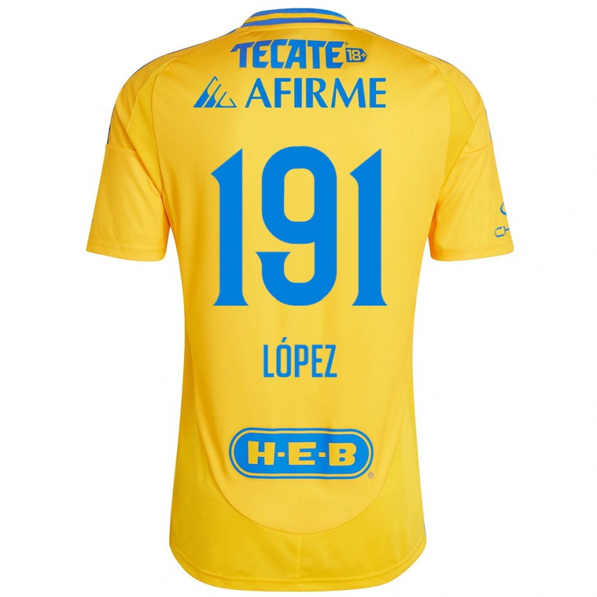 Kandiny Gyermek Adrián López #191 Arany Sárga Hazai Jersey 2024/25 Mez Póló Ing