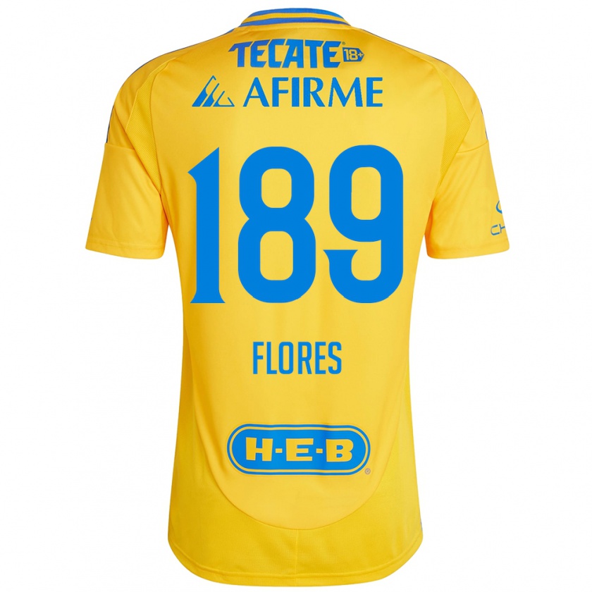 Kandiny Gyermek Rolando Flores #189 Arany Sárga Hazai Jersey 2024/25 Mez Póló Ing