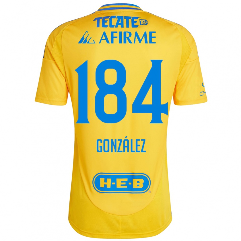 Kandiny Gyermek Erick González #184 Arany Sárga Hazai Jersey 2024/25 Mez Póló Ing