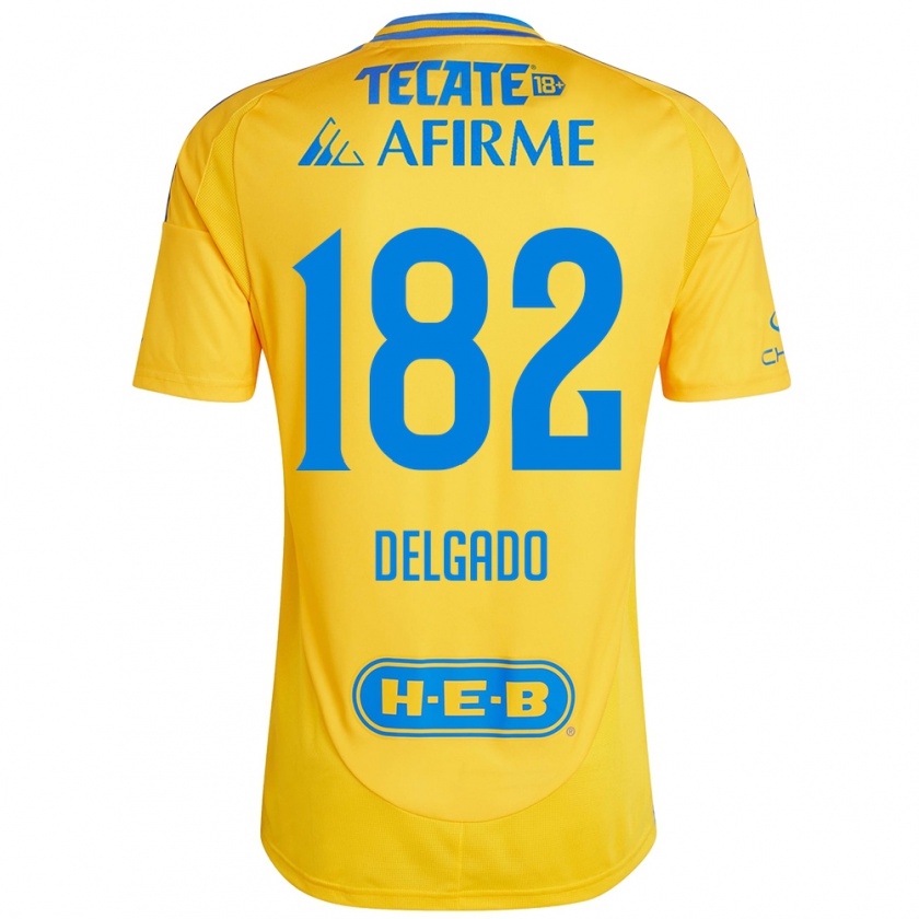 Kandiny Gyermek Arturo Delgado #182 Arany Sárga Hazai Jersey 2024/25 Mez Póló Ing