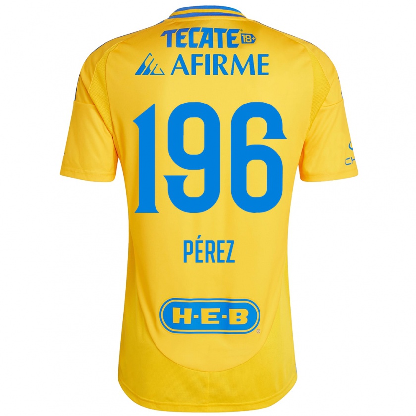 Kandiny Gyermek Axel Pérez #196 Arany Sárga Hazai Jersey 2024/25 Mez Póló Ing