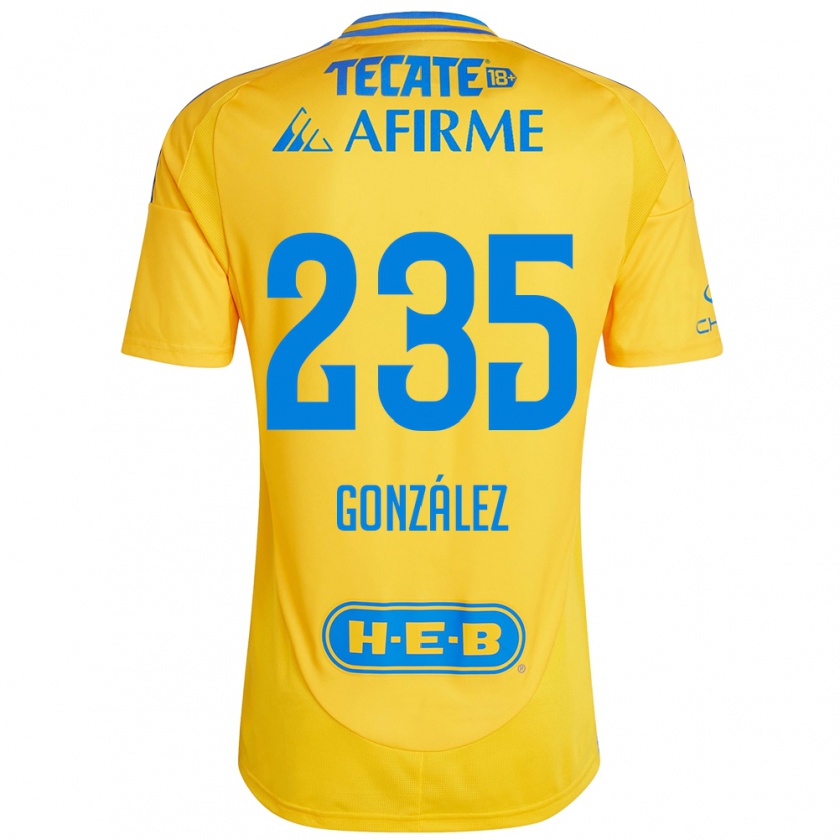 Kandiny Gyermek Mauricio González #235 Arany Sárga Hazai Jersey 2024/25 Mez Póló Ing