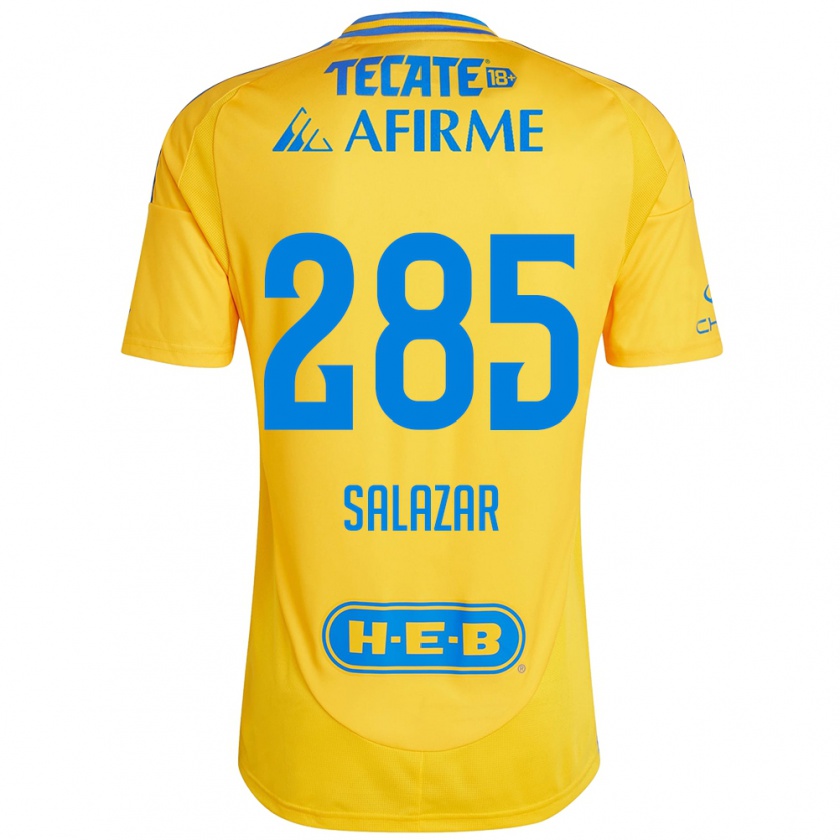 Kandiny Gyermek Bryan Salazar #285 Arany Sárga Hazai Jersey 2024/25 Mez Póló Ing