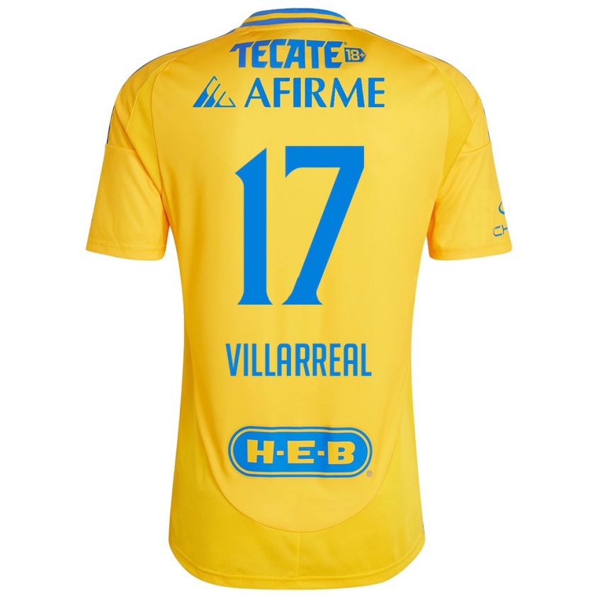 Kandiny Gyermek Natalia Villarreal #17 Arany Sárga Hazai Jersey 2024/25 Mez Póló Ing