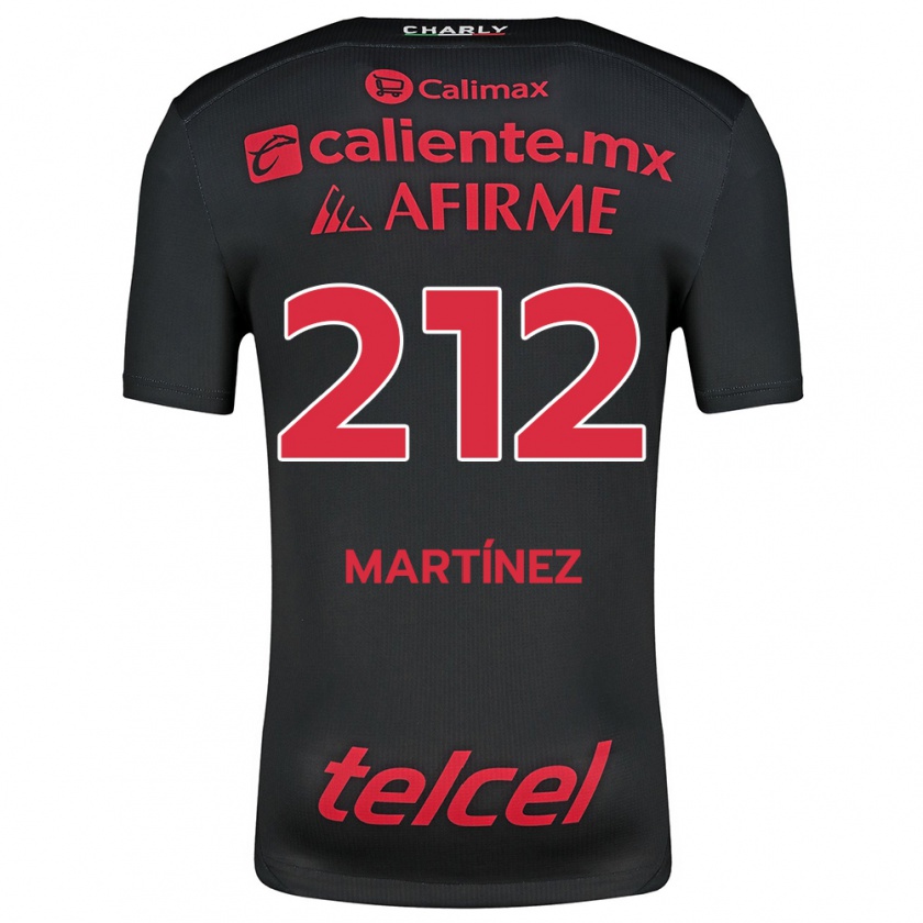 Kandiny Gyermek Juan Martínez #212 Fekete Piros Hazai Jersey 2024/25 Mez Póló Ing