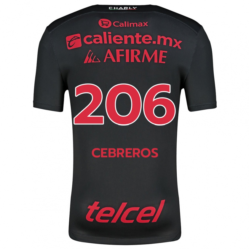 Kandiny Gyermek Luis Cebreros #206 Fekete Piros Hazai Jersey 2024/25 Mez Póló Ing