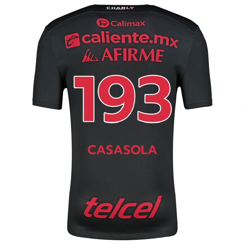 Kandiny Gyermek Axel Casasola #193 Fekete Piros Hazai Jersey 2024/25 Mez Póló Ing