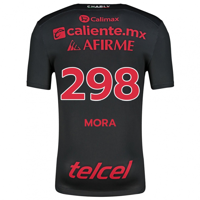 Kandiny Gyermek Gilberto Mora #298 Fekete Piros Hazai Jersey 2024/25 Mez Póló Ing