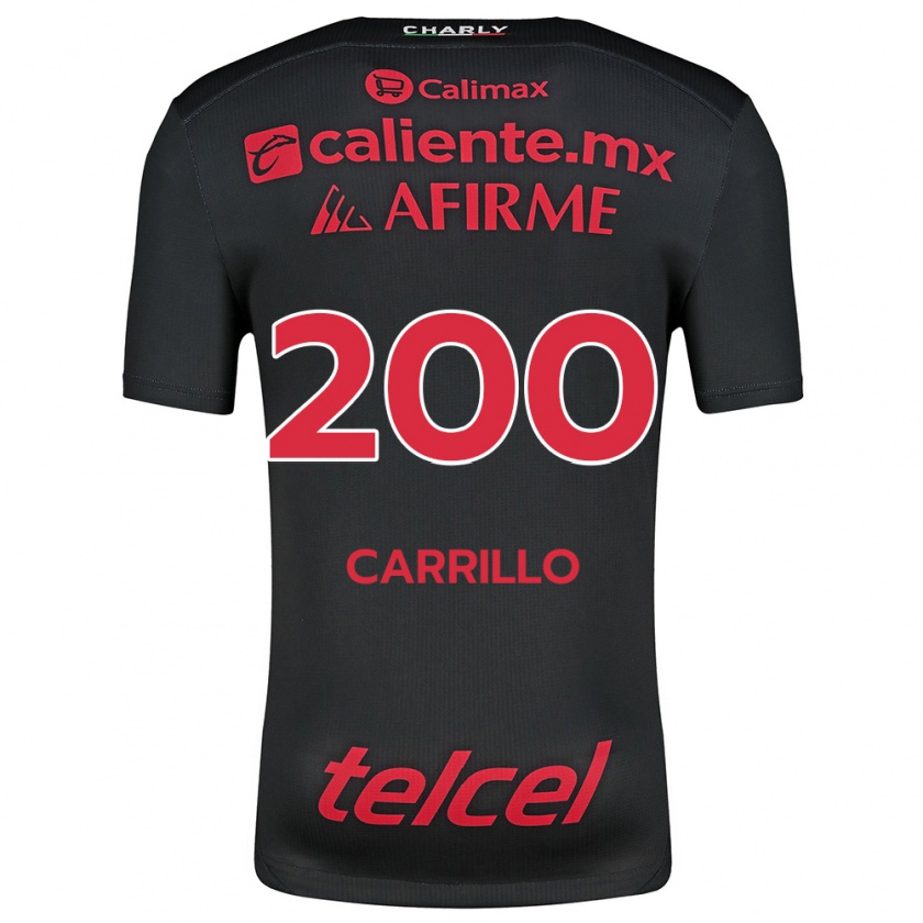 Kandiny Gyermek Manuel Carrillo #200 Fekete Piros Hazai Jersey 2024/25 Mez Póló Ing