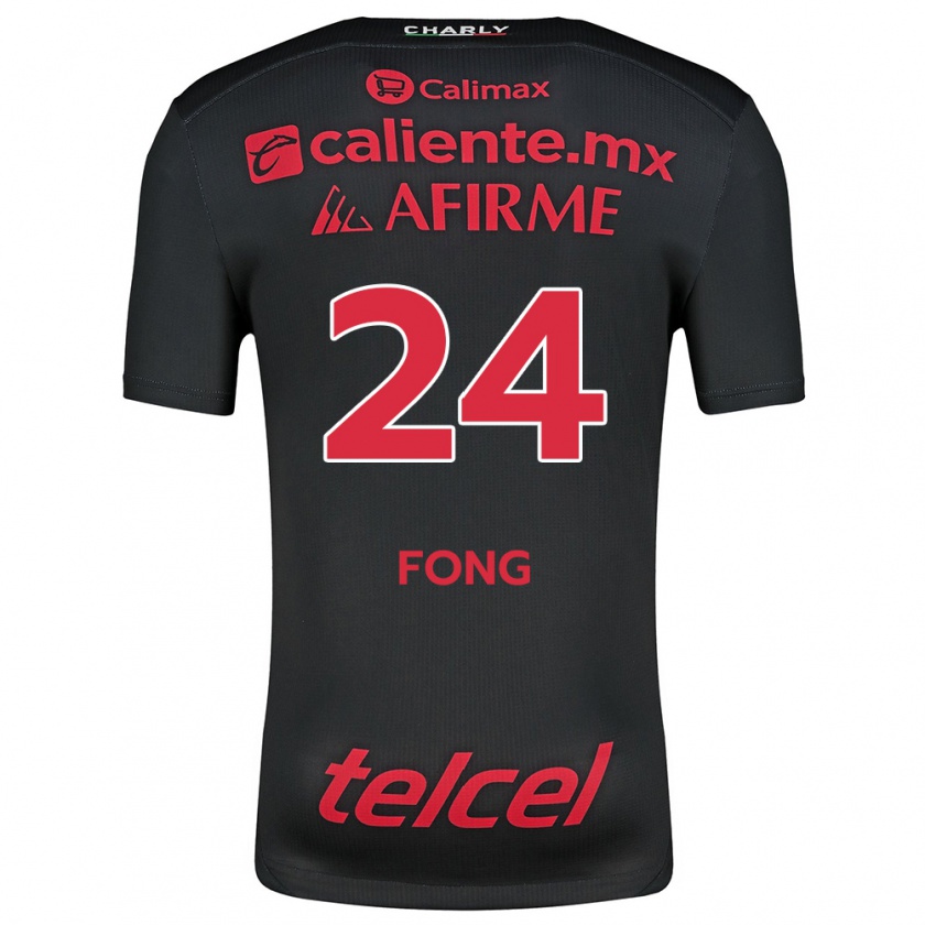 Kandiny Gyermek Michel Fong #24 Fekete Piros Hazai Jersey 2024/25 Mez Póló Ing