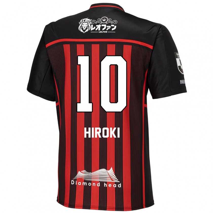 Kandiny Gyermek Hiroki Miyazawa #10 Piros Fekete Hazai Jersey 2024/25 Mez Póló Ing