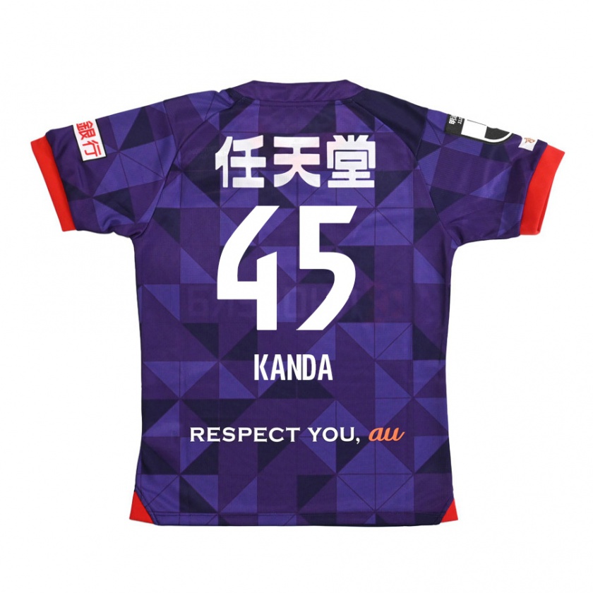 Kandiny Gyermek Kotaro Kanda #45 Lila Fehér Hazai Jersey 2024/25 Mez Póló Ing