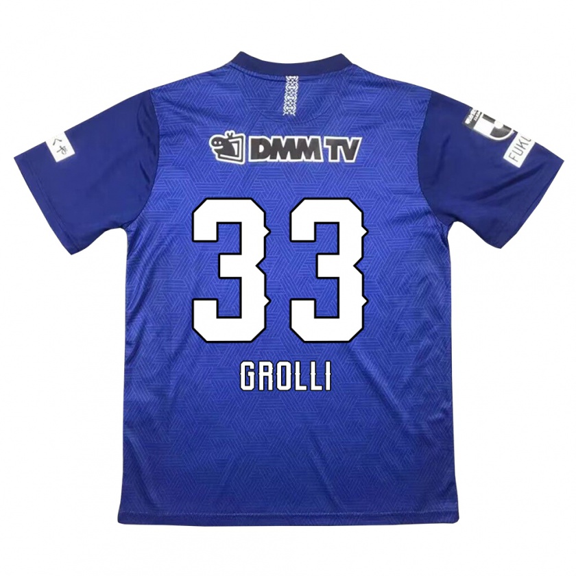 Kandiny Gyermek Douglas Grolli #33 Sötétkék Hazai Jersey 2024/25 Mez Póló Ing