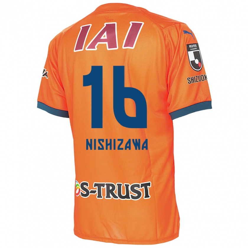 Kandiny Gyermek Kenta Nishizawa #16 Orange Blue Hazai Jersey 2024/25 Mez Póló Ing