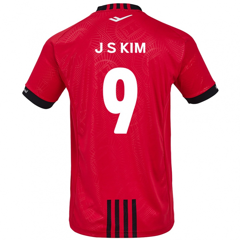 Kandiny Gyermek Shin-Jin Kim #9 Piros Fekete Hazai Jersey 2024/25 Mez Póló Ing