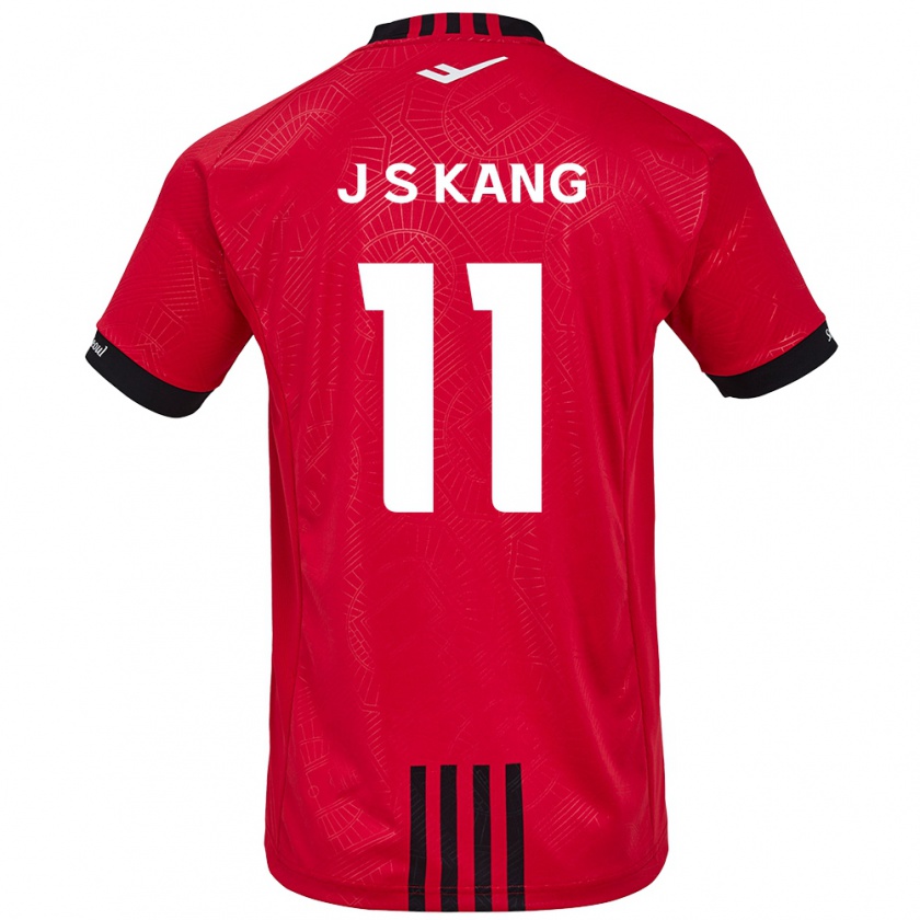 Kandiny Gyermek Seong-Jin Kang #11 Piros Fekete Hazai Jersey 2024/25 Mez Póló Ing