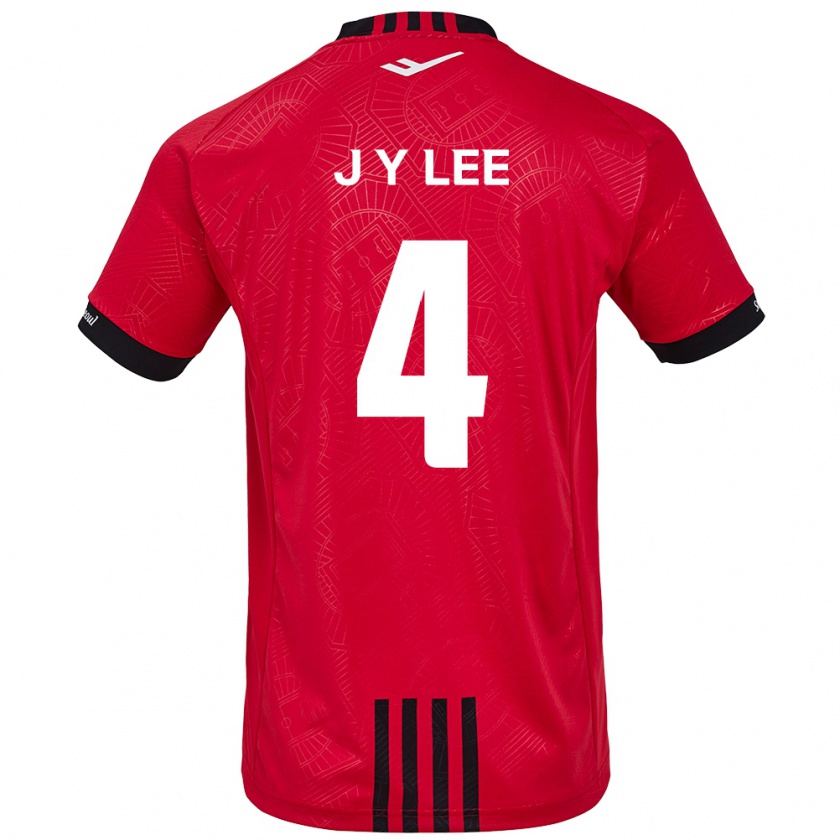 Kandiny Gyermek Young-Jun Lee #4 Piros Fekete Hazai Jersey 2024/25 Mez Póló Ing