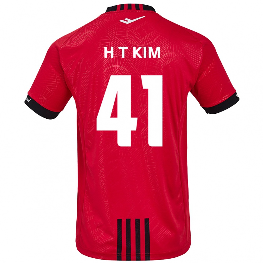 Kandiny Gyermek Tae-Ho Kim #41 Piros Fekete Hazai Jersey 2024/25 Mez Póló Ing