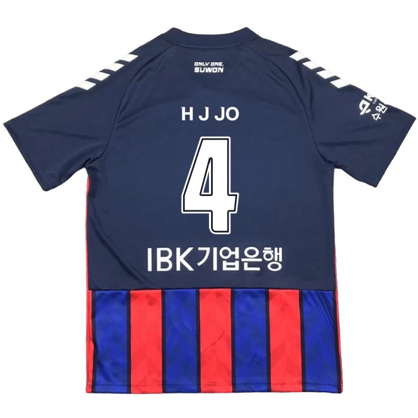 Kandiny Gyermek Jun-Hyun Jo #4 Kék Piros Hazai Jersey 2024/25 Mez Póló Ing