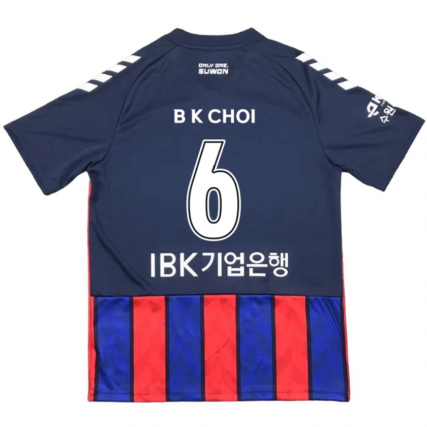 Kandiny Gyermek Kyu-Baek Choi #6 Kék Piros Hazai Jersey 2024/25 Mez Póló Ing