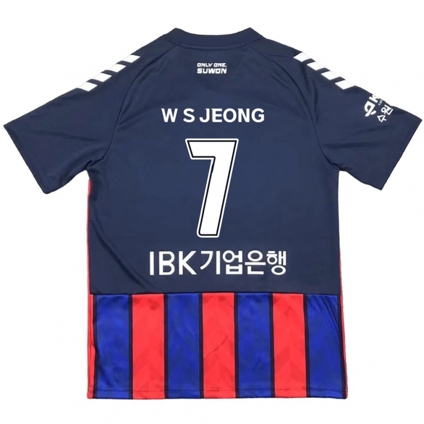 Kandiny Gyermek Seung-Won Jeong #7 Kék Piros Hazai Jersey 2024/25 Mez Póló Ing