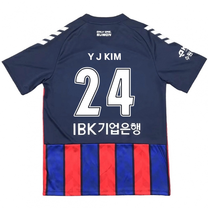 Kandiny Gyermek Ju-Yeop Kim #24 Kék Piros Hazai Jersey 2024/25 Mez Póló Ing