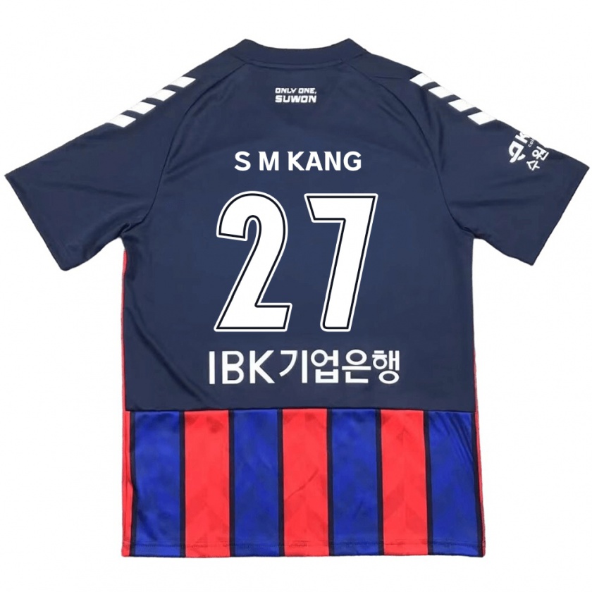 Kandiny Gyermek Min-Sung Kang #27 Kék Piros Hazai Jersey 2024/25 Mez Póló Ing