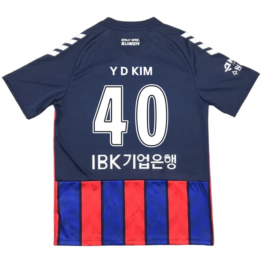 Kandiny Gyermek Do-Yoon Kim #40 Kék Piros Hazai Jersey 2024/25 Mez Póló Ing