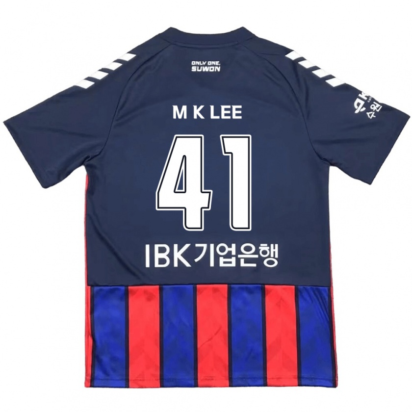 Kandiny Gyermek Kyung-Min Lee #41 Kék Piros Hazai Jersey 2024/25 Mez Póló Ing