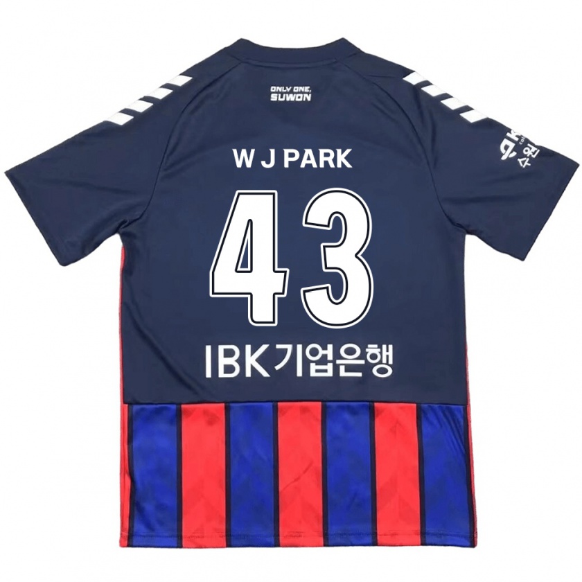 Kandiny Gyermek Jin-Woo Park #43 Kék Piros Hazai Jersey 2024/25 Mez Póló Ing