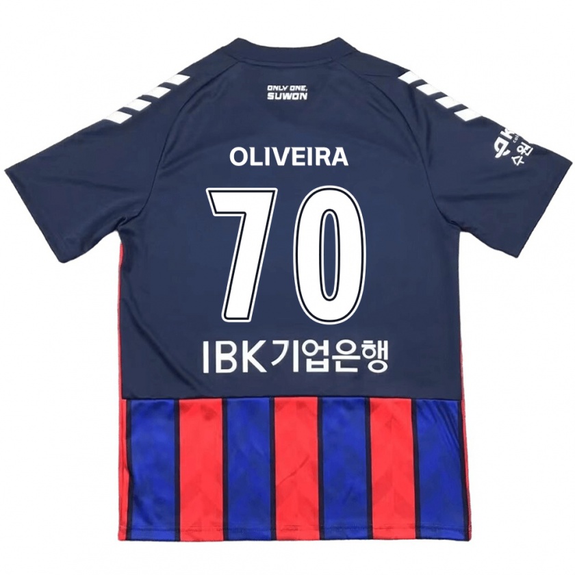 Kandiny Gyermek Anderson Oliveira #70 Kék Piros Hazai Jersey 2024/25 Mez Póló Ing