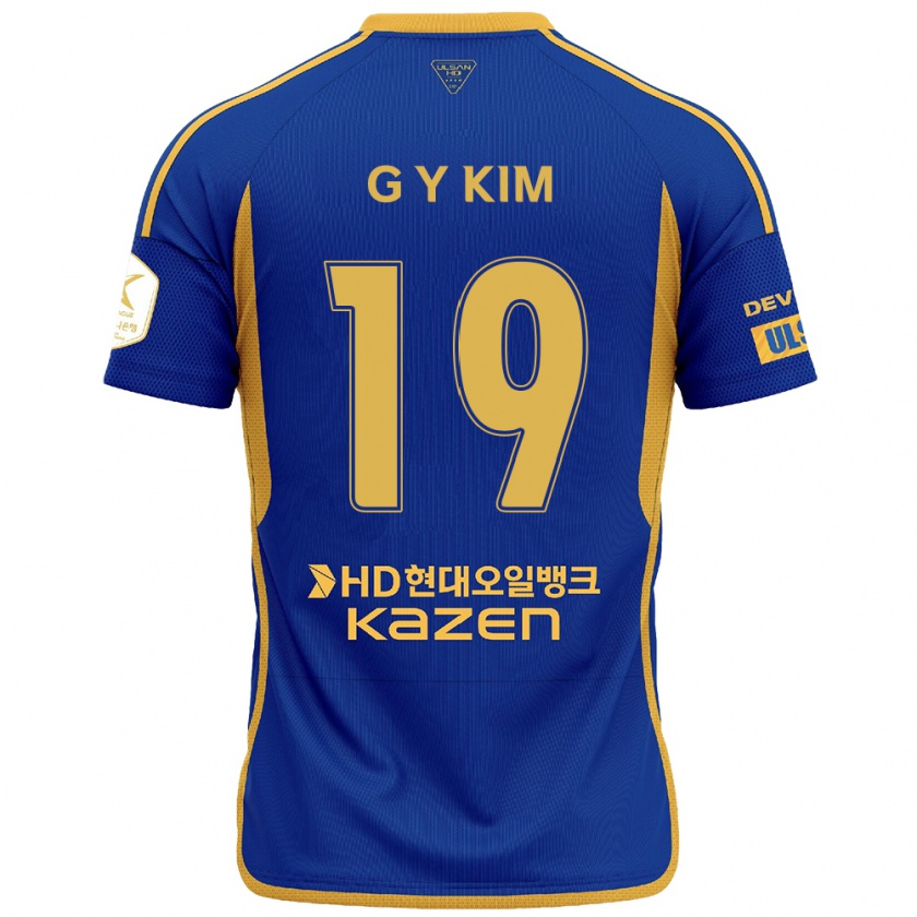 Kandiny Gyermek Young-Gwon Kim #19 Kék Sárga Hazai Jersey 2024/25 Mez Póló Ing