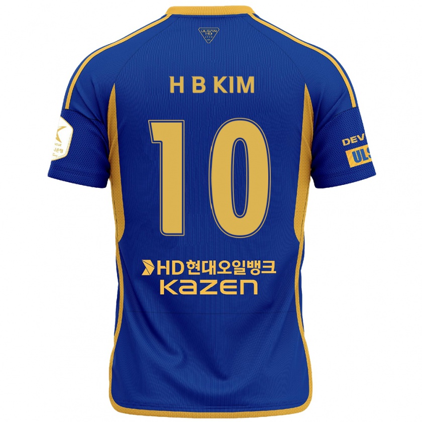 Kandiny Gyermek Beom-Hwan Kim #10 Kék Sárga Hazai Jersey 2024/25 Mez Póló Ing