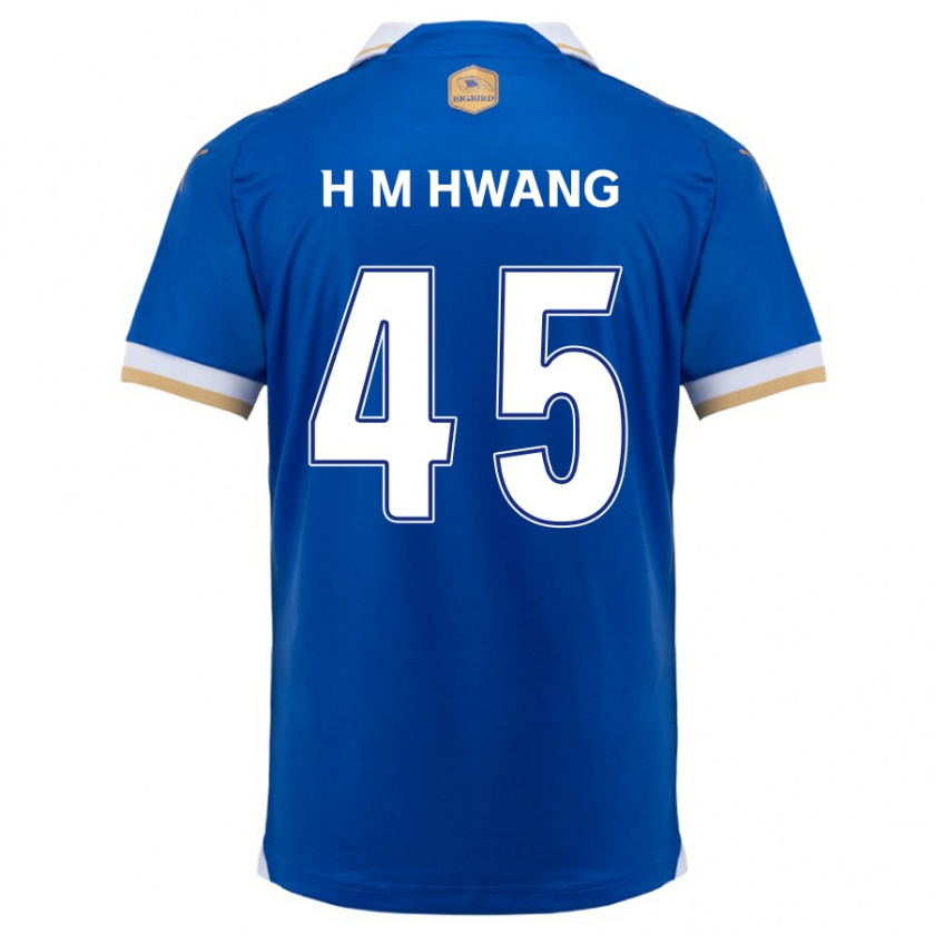 Kandiny Gyermek Myung-Hyun Hwang #45 Kék Fehér Hazai Jersey 2024/25 Mez Póló Ing