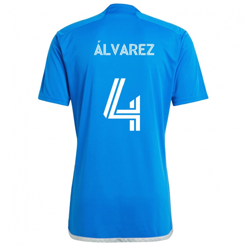 Kandiny Gyermek Fernando Álvarez #4 Kék Fehér Hazai Jersey 2024/25 Mez Póló Ing