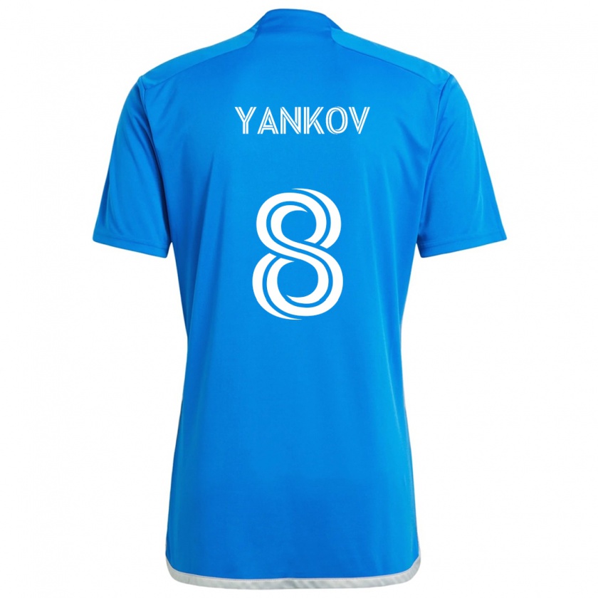 Kandiny Gyermek Dominik Yankov #8 Kék Fehér Hazai Jersey 2024/25 Mez Póló Ing