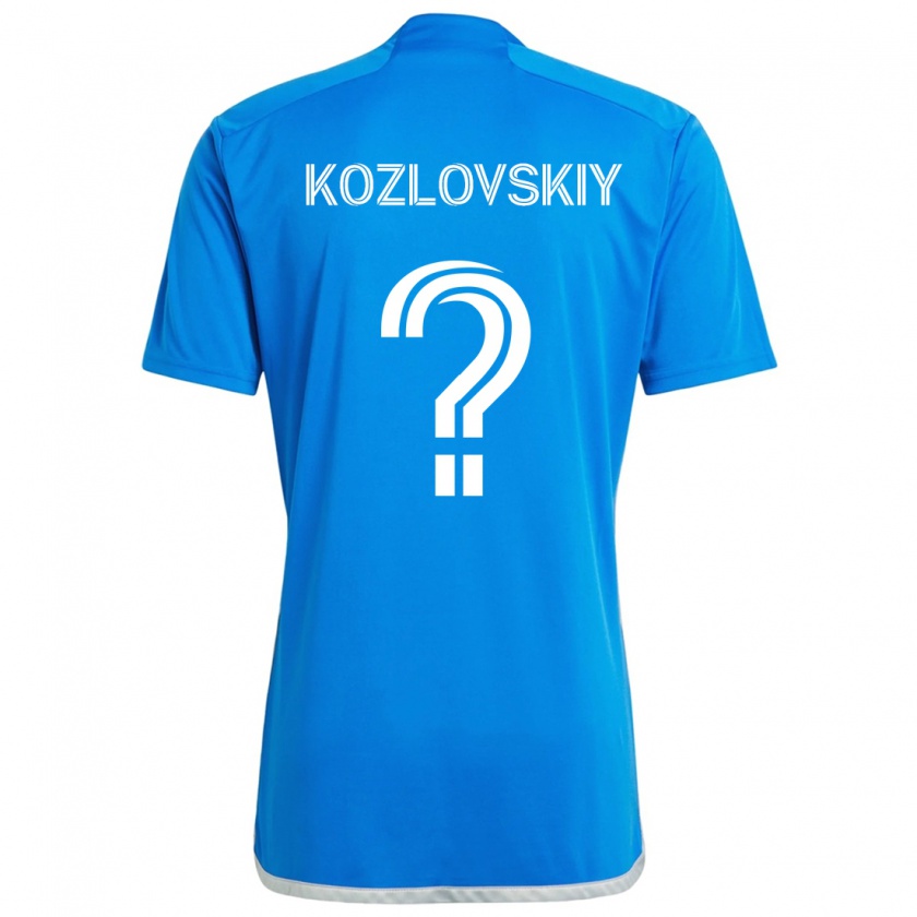 Kandiny Gyermek Sergei Kozlovskiy #0 Kék Fehér Hazai Jersey 2024/25 Mez Póló Ing