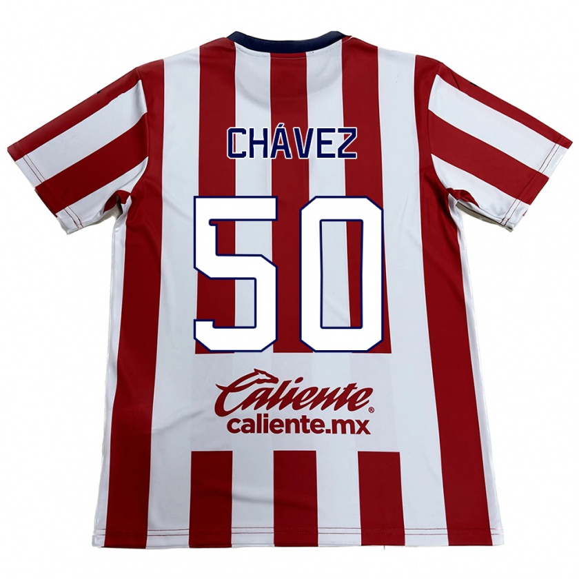 Kandiny Gyermek Mateo Chávez #50 Piros Fehér Hazai Jersey 2024/25 Mez Póló Ing