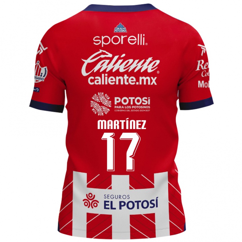 Kandiny Gyermek Gabriel Martínez #17 Piros Fehér Hazai Jersey 2024/25 Mez Póló Ing