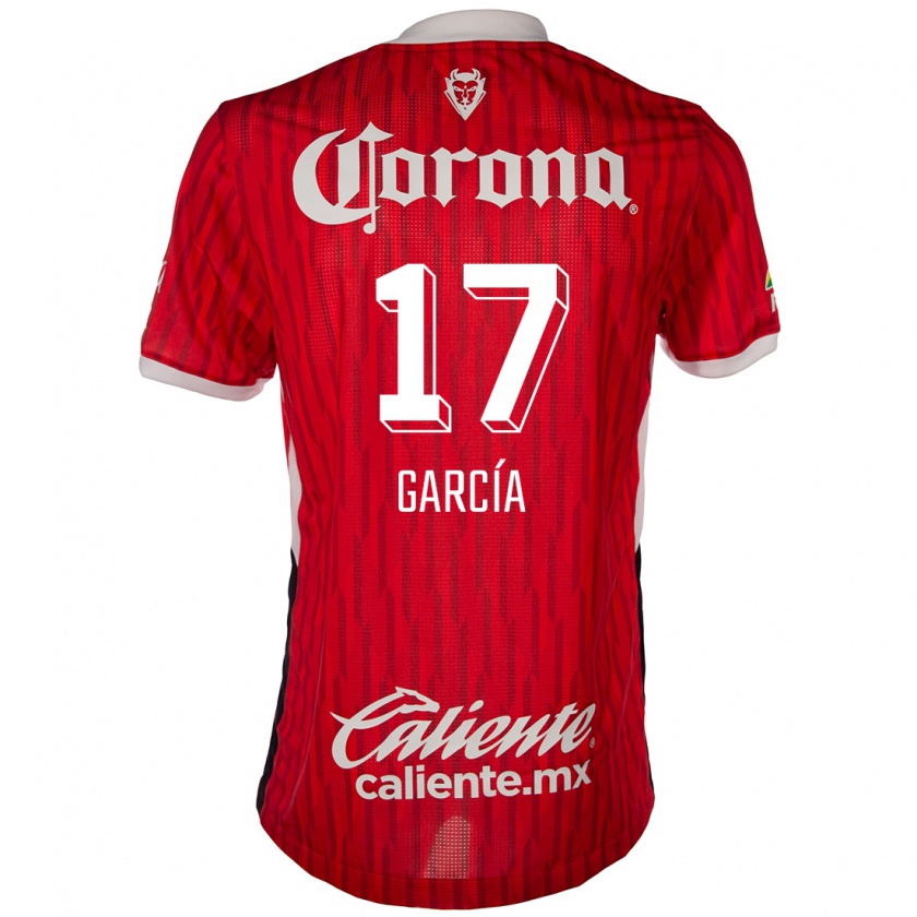 Kandiny Gyermek Brian García #17 Piros Fehér Hazai Jersey 2024/25 Mez Póló Ing